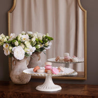 Encanto Vienna Pedestal Cake Plate (Cream White) - Cake Plate Detail | Bone & Brass