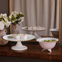 Encanto Vienna Pedestal Cake Plate (Cream White) - Cake Plate Detail | Bone & Brass