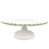 Encanto Vienna Pedestal Cake Plate (Cream White) | Bone & Brass