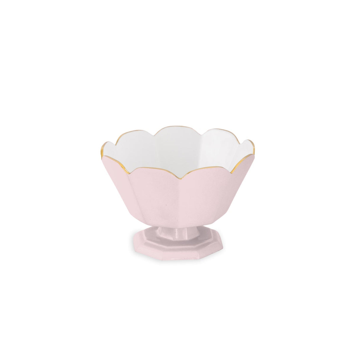 Encanto Vintage Faceted Pedestal Camellia White | Bone & Brass