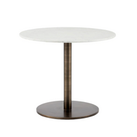Enco Marble & Antique Gold Bistro Table | Bone & Brass