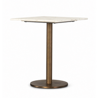Enco Marble & Gold Square Bistro Table 24" | Bone & Brass
