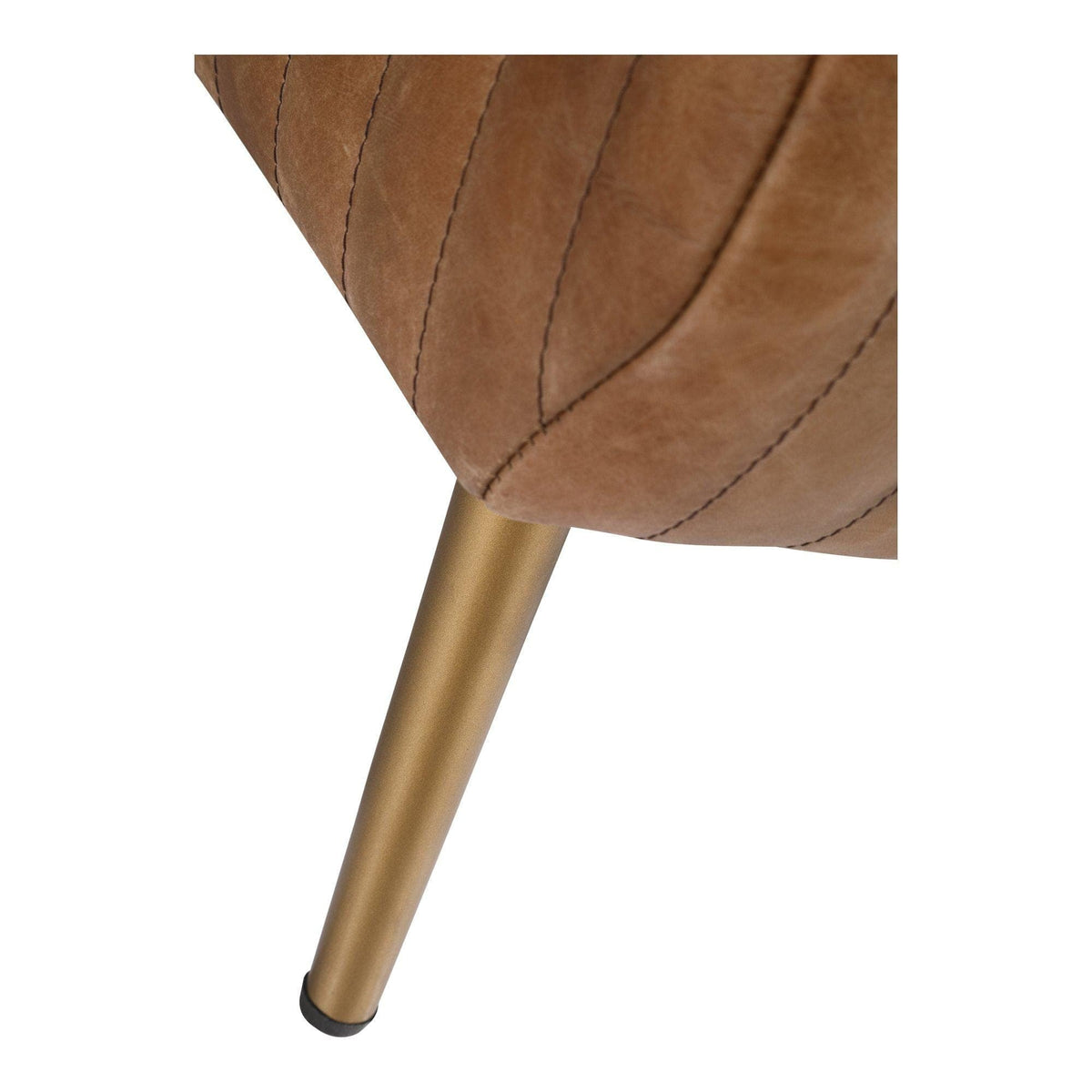 Endora Cappuccino Leather Bench - Ottoman Detail | Bone & Brass