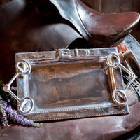 Equestrian Silver Rectangle Large Serving Tray - Tray Detail | Bone & Brass