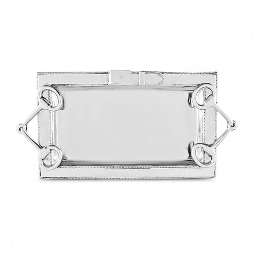 Equestrian Silver Rectangle Large Serving Tray | Bone & Brass