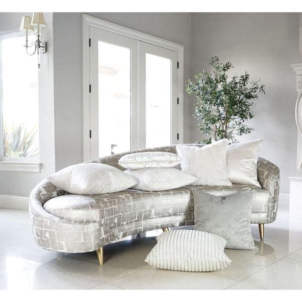 Ermelo Opal Throw Pillow: a luxurious white textured accent pillow with a plush feather down insert.