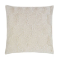 Ermelo Opal 24x24 luxury throw pillow with soft, textured off-white faux fur.
