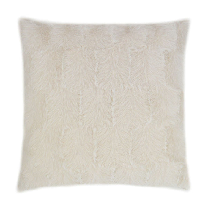 Ermelo Opal 24x24 luxury throw pillow with soft, textured off-white faux fur.