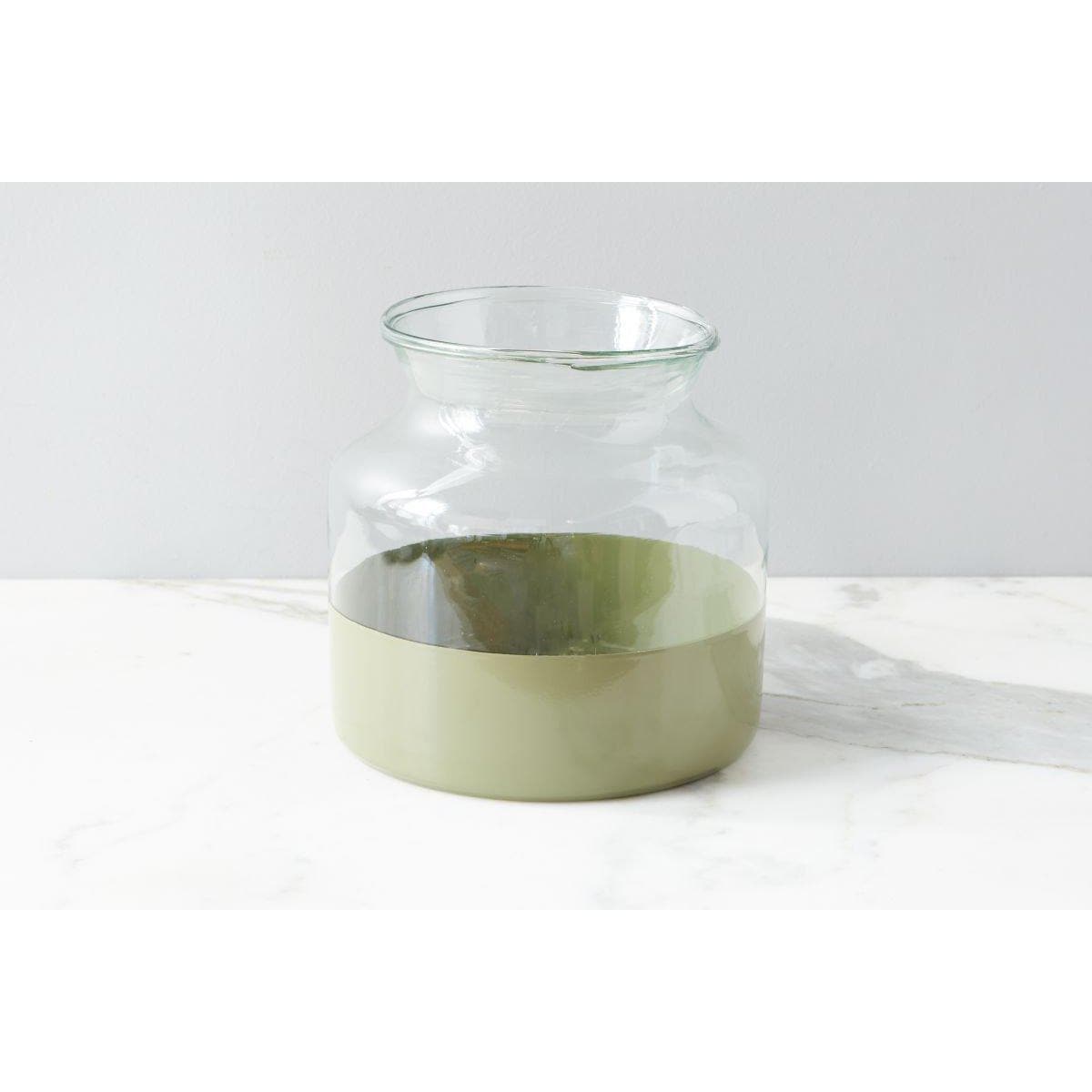 Sage Colorblock Flower Vase