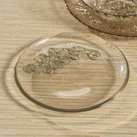 Eucalyptus Design Glass Dessert Plates, Set 6 - Plate Detail | Bone & Brass