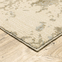 Evolution Beige & Grey Contemporary Rug with natural landscape design, textured nylon/polypropylene blend.