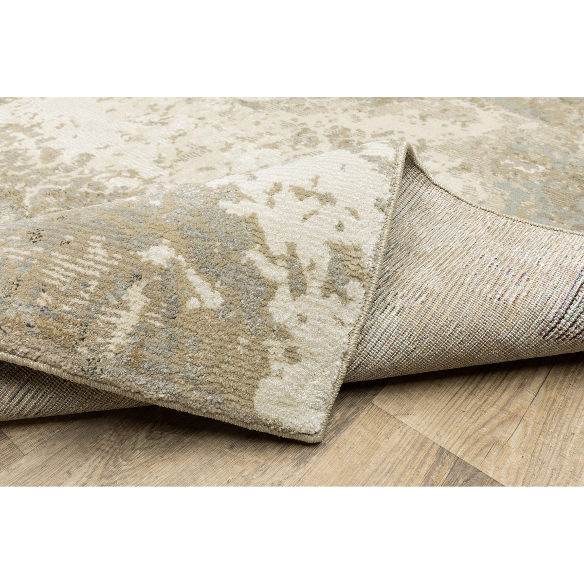 Evolution Beige & Grey Contemporary Rug with abstract, landscape-inspired design and textured yarns.