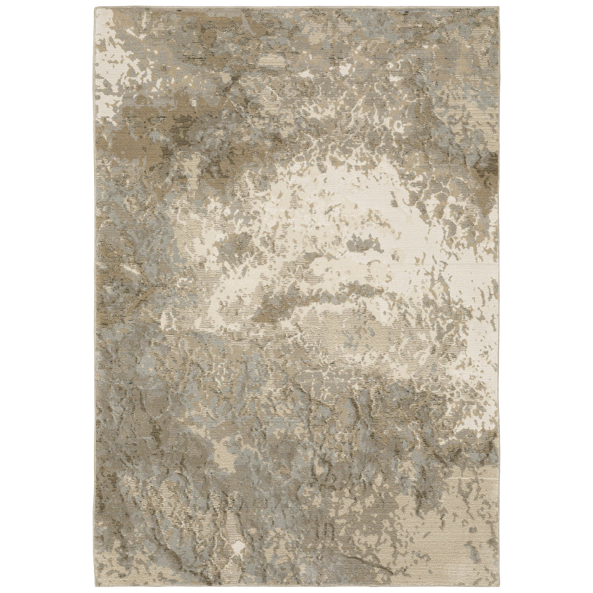 Evolution Beige & Grey Contemporary Rug with natural landscape design and textured yarns.