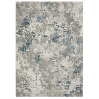 Evolution Grey & Blue Contemporary Rug with abstract, landscape-inspired design and textured, dimensional finish.