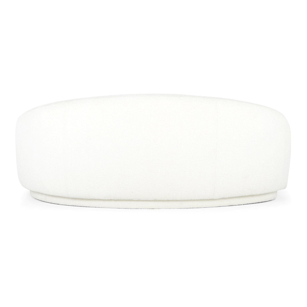 Excelsior Cream Curved Boucle Sofa - Sofa Side View | Bone & Brass