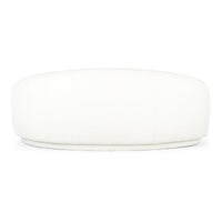 Excelsior Cream Curved Boucle Sofa - Sofa Side View | Bone & Brass
