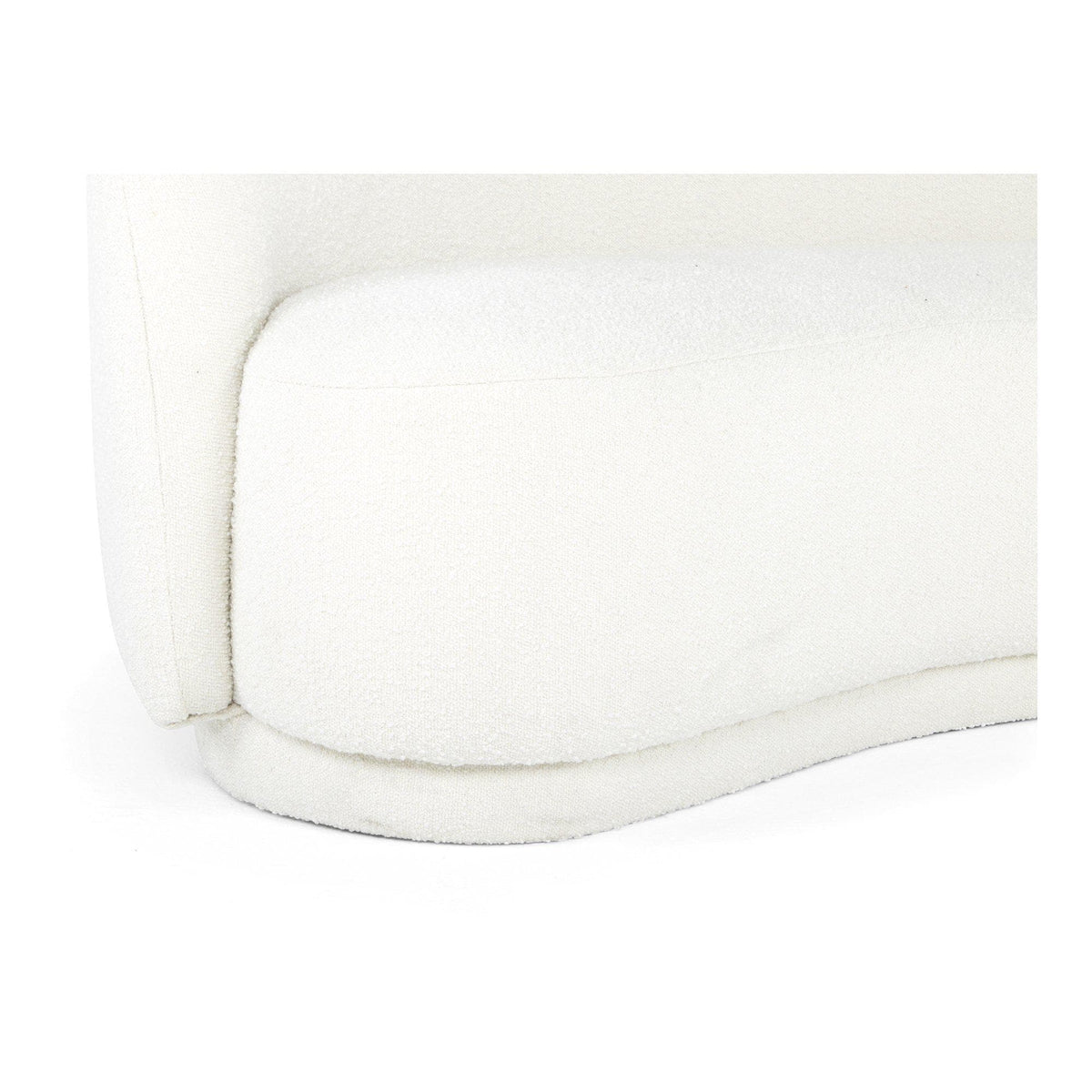 Excelsior Cream Curved Boucle Sofa - Sofa Cushion Detail | Bone & Brass