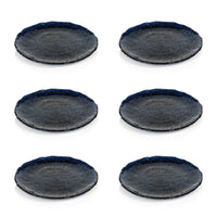 Exuma 8.5" Cobalt Blue Glass Plates, Set of 6 - Plate Top View | Bone & Brass