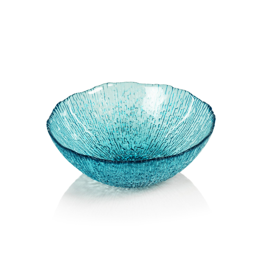 Exuma Aqua Blue Glass Bowls, Set 6 | Bone & Brass