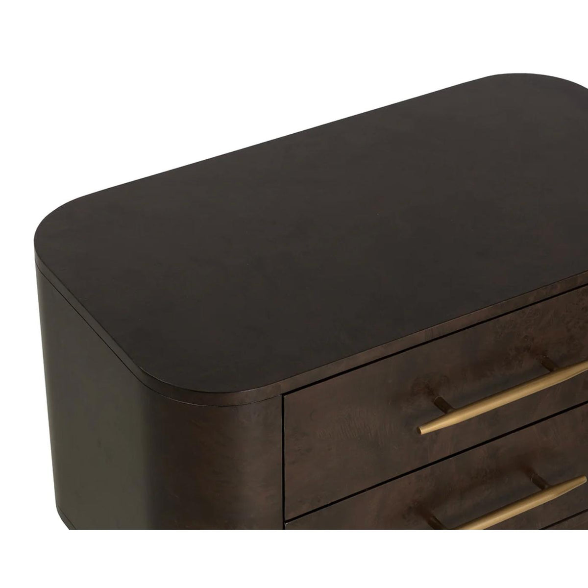 Ezekiel Dark Brown Burl Nightstand - Nightstand Top View | Bone & Brass