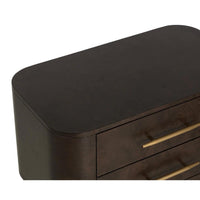 Ezekiel Dark Brown Burl Nightstand - Nightstand Top View | Bone & Brass