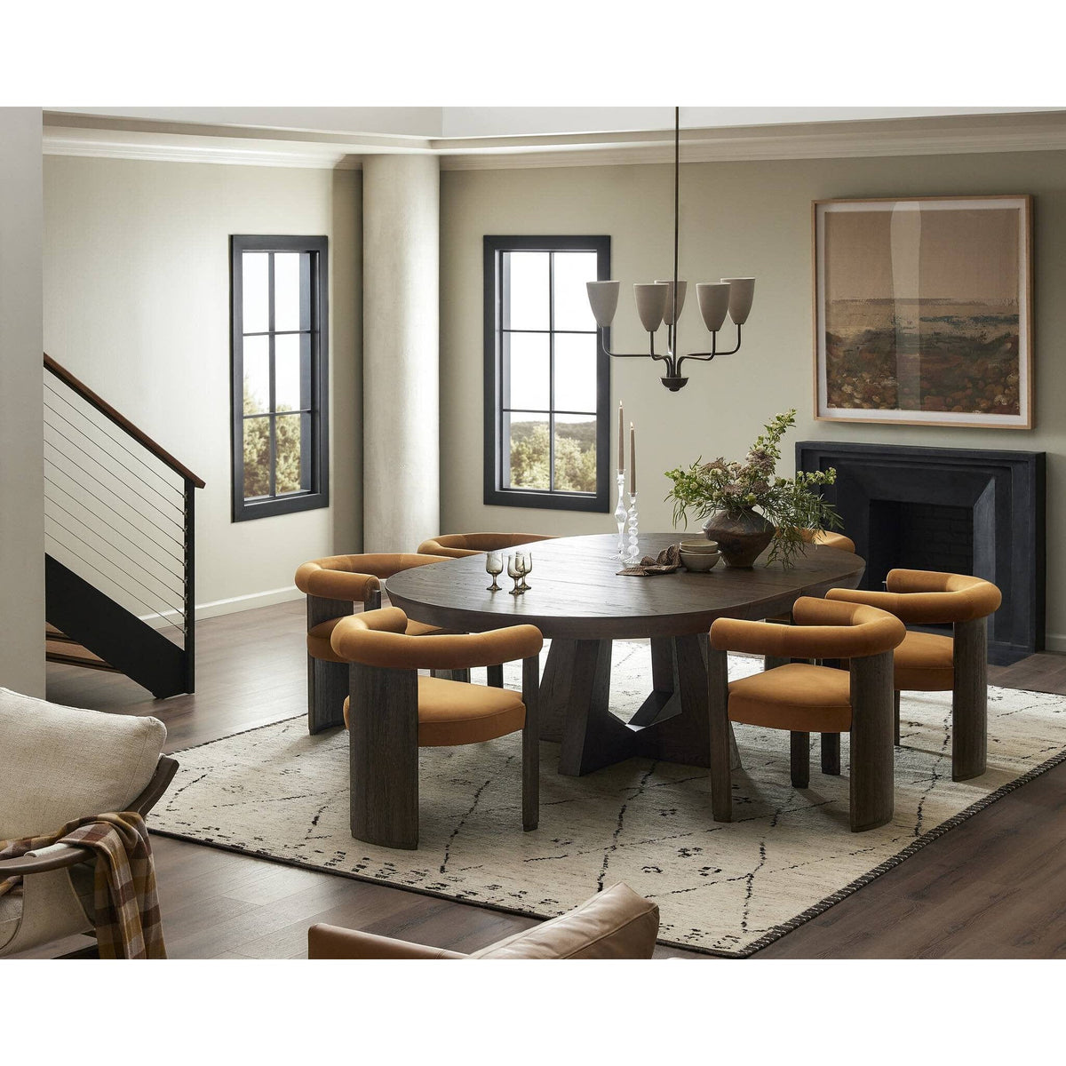 Zinnia Fawn Oak Round Extension Dining Table