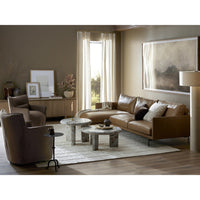 Mari Camel Leather LAF 2-Piece Sectional