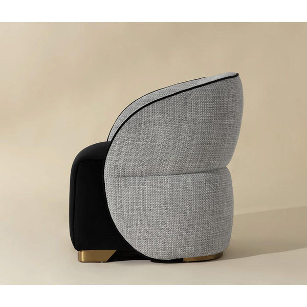 Fatina Black & White Lounge Chair - Chair Detail | Bone & Brass