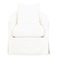 Franco Cream Slipcover Swivel Club Chair