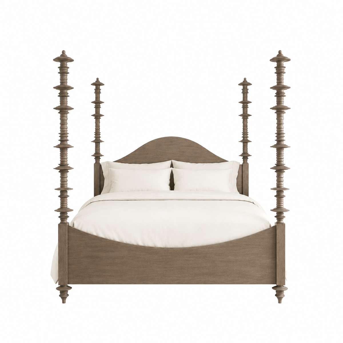 Ferret Four Poster Bed Weathered Taupe