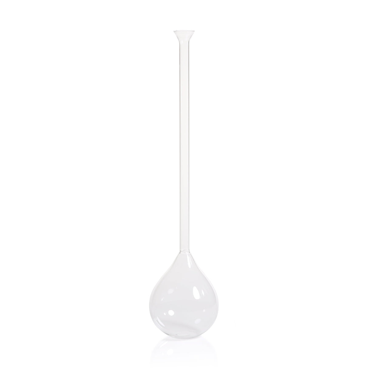 Finchem Long Neck Teardrop Glass Vase | Bone & Brass
