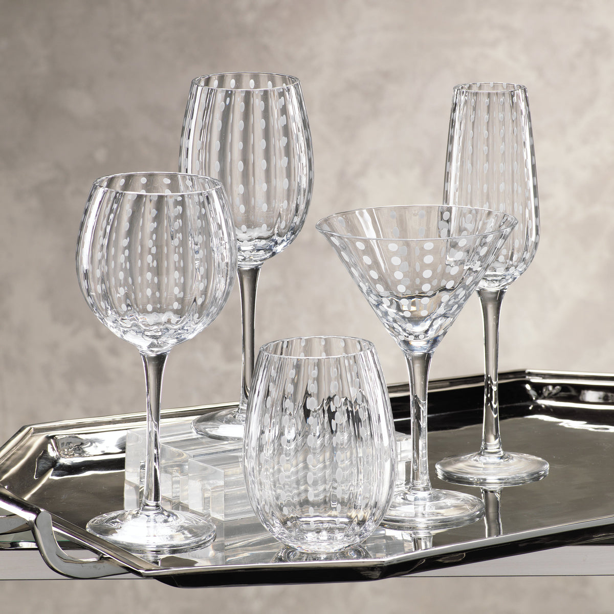 Finley Stemless Tumblers, Set of 6 - Glass Stem Detail | Bone & Brass