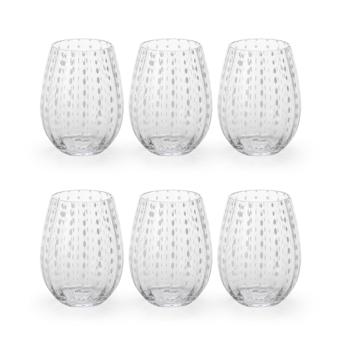Finley Stemless Tumblers, Set of 6 - Glass Bowl Detail | Bone & Brass