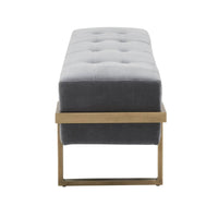 Frannie Gray Velvet Upholstered Bench