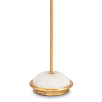 Fisher Floor Lamp with gold-leaf finished body and natural alabaster stone base.