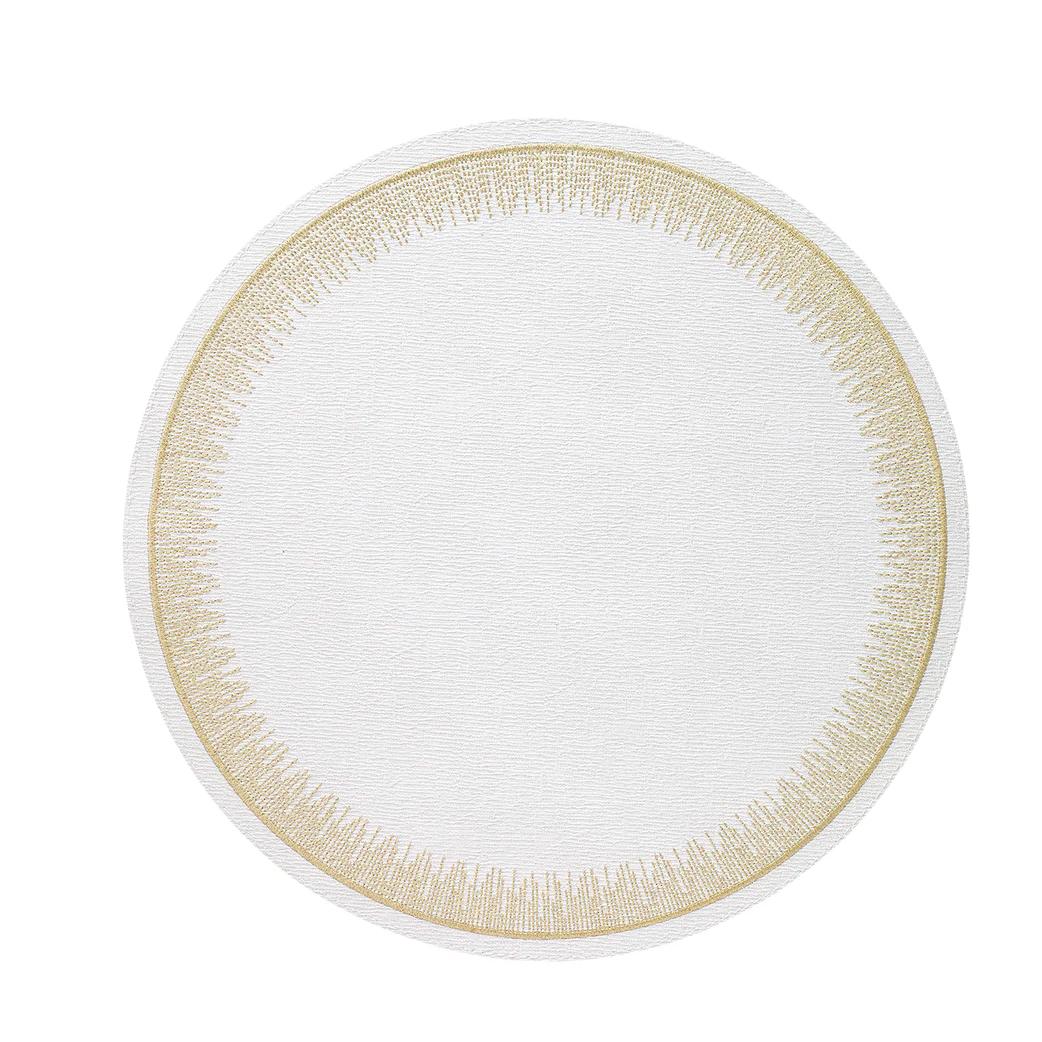 Flare Embroidered Round Placemats, Set 4 - Placemat View | Bone & Brass