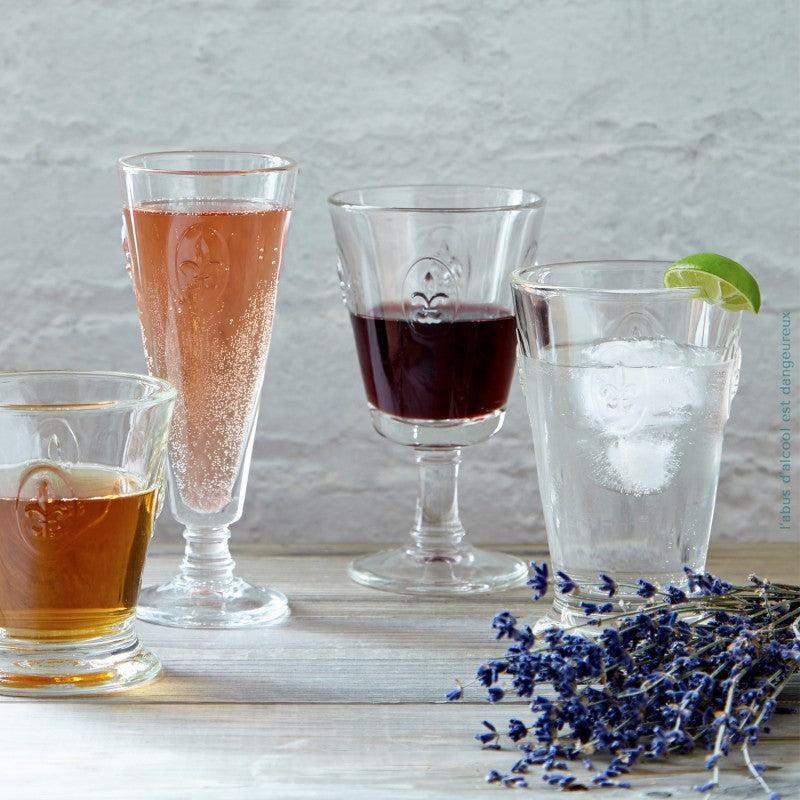Fleur de Lys Wine Glass Set-6 - Glass Stem Detail | Bone & Brass