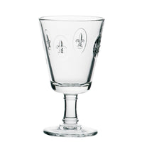 Fleur de Lys Wine Glass Set-6 | Bone & Brass