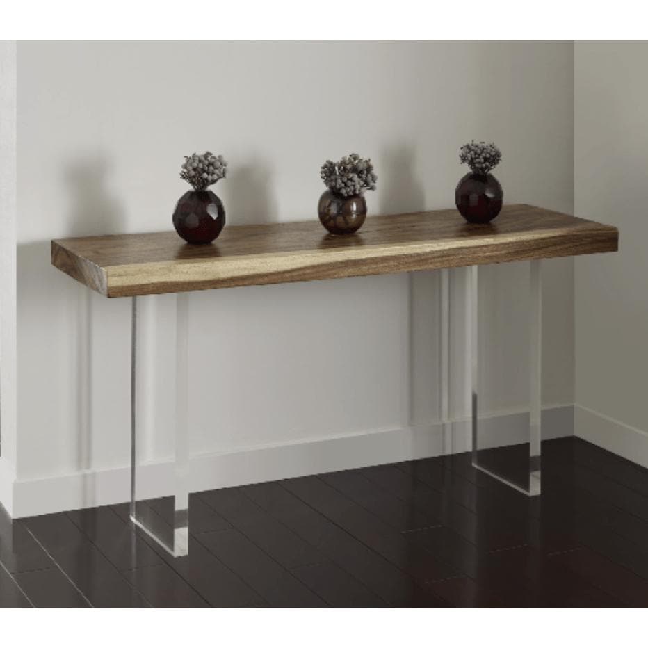 Floating Small Natural Console Table - Table Side View | Bone & Brass