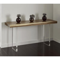 Floating Small Natural Console Table - Table Side View | Bone & Brass