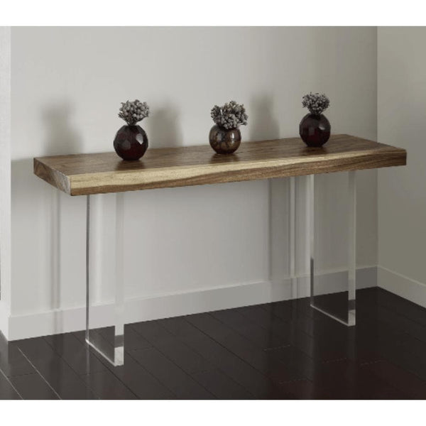 Floating Small Natural Console Table - Table Side View | Bone & Brass