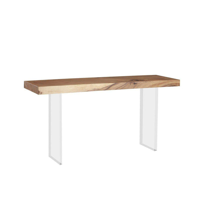 Floating Small Natural Console Table | Bone & Brass