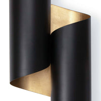 Folio Sconce Black Gold - Sconce Installed | Bone & Brass