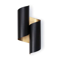 Folio Sconce Black Gold | Bone & Brass