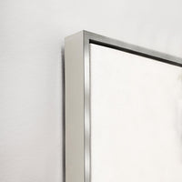 Corner view of "Following Thought II" giclee canvas artwork with a contemporary silver floating frame.