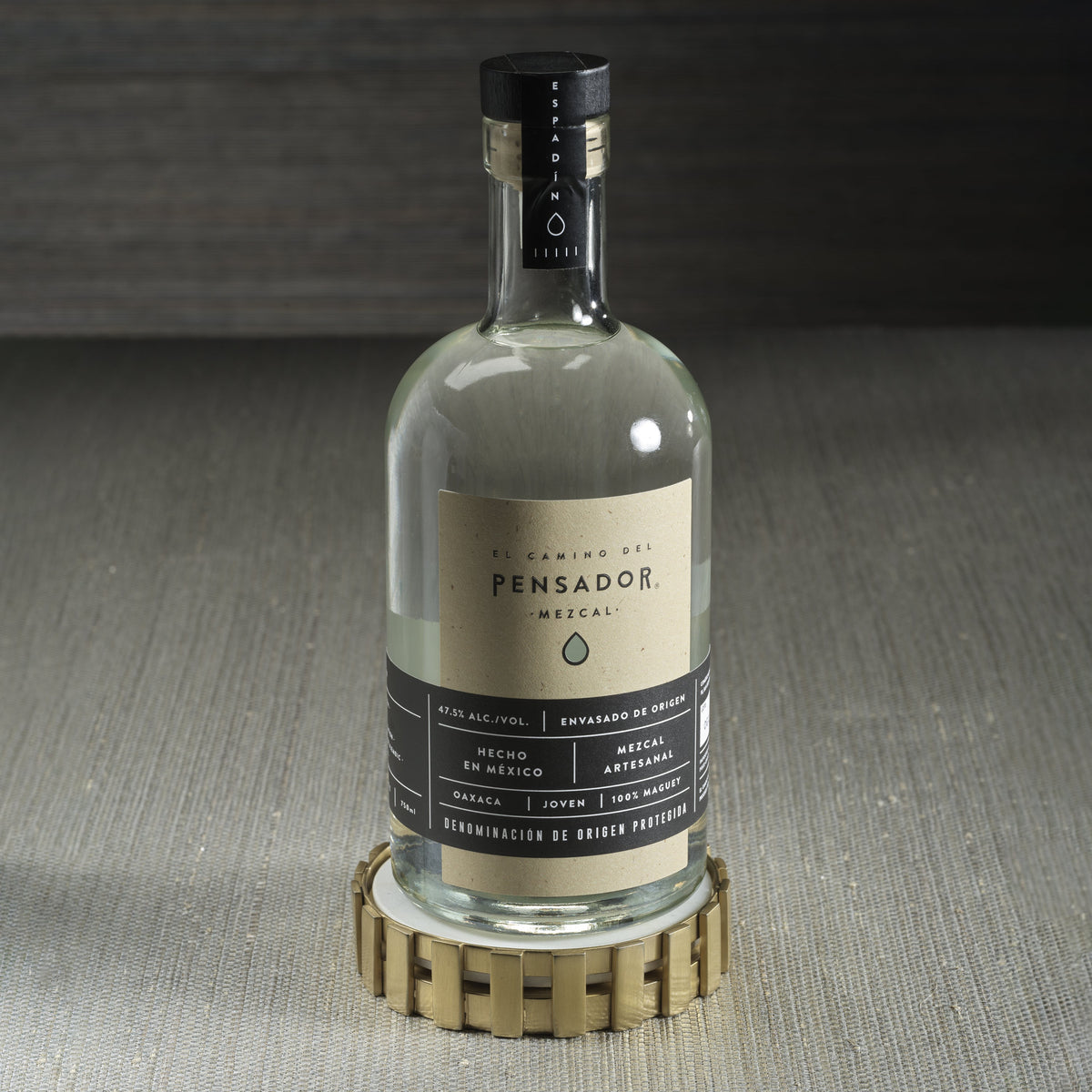 Forge Gold Marble Wine Bottle Coaster - Coaster Detail | Bone & Brass