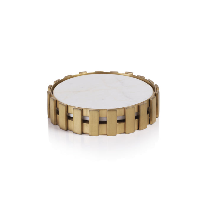 Forge Gold Marble Wine Bottle Coaster | Bone & Brass