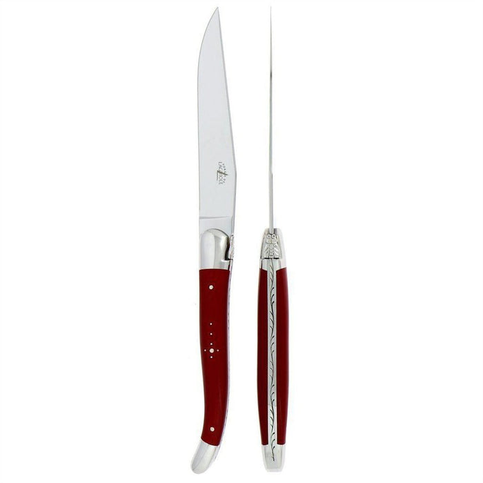 Forge de Forge de Laguiole 2 Piece Steak Knife Set Fabric Series Red