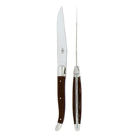 Forge de Laguiole 2 Piece Steak Knife Set Ash Tree Handle