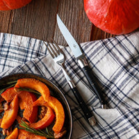 Forge de  Laguiole 2 Piece Steak Knife Set Ebony Wood Handle